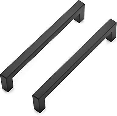 Ravinte 30 Pack 6-1/4 Inch Kitchen Square Cabinet Handles Matte Black Stainless Steel Drawer Pulls Hardware