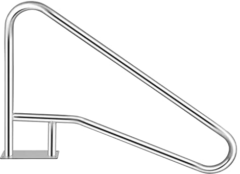 Barandilla de Escalera de Piscina de Acero Inoxidable para Piscina Enterrada Pasamanos Fácil Montaje con Placa Base de Montaje Rápido para Piscina Sauna Parque Acuático Interior y Exterior