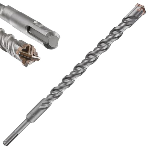 Wensilon Concrete Drill Bit lengthening 1pcs 3/4 X 12-10 Cross-Type Double Thread Carbide Material Suitable for Concrete, Brick, Cement Walls, Stone, Extra Long Hammer Drill Bits for Concrete