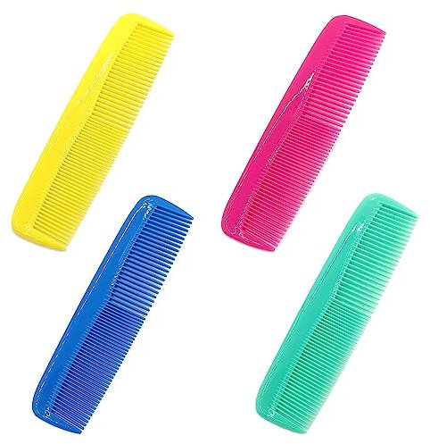 DAZISEN 4 Pettini per capelli - Pettini da Tasca in Plastica Pettini Fini Pettini per Taglio dei Capelli Pettini per Acconciatura per Donne e Uomini