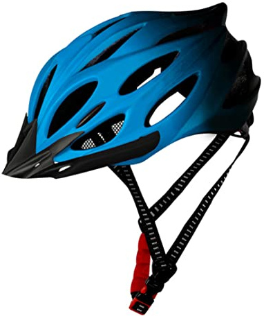 Casco De Bicicleta Ligero para Adultos con Luz Trasera Ajustable para Hombres y Mujeres Azul