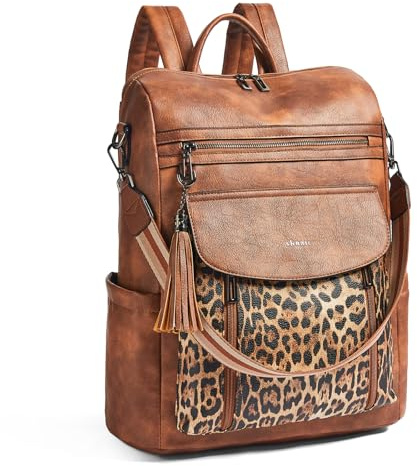 Shrrie laptop-zaino per le donne, 15,6 pollici viaggio-zaino in pelle, bagaglio a mano-zaino borsa per computer waterrepellent per college lavoro aziendale tempo libero Tagesrucksack