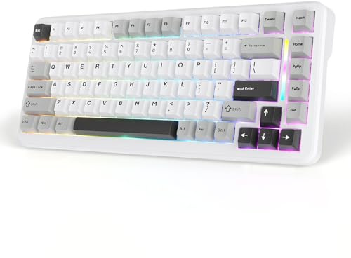 MAMBASNAKE M82HE 75 % trådbundet magnetiskt tangentbord med 8 000 Hz snabb avtryckarpollningsfrekvens, justerbar aktivering och 0,01 mm noggrannhet – hot-swappbar, RGB-bakgrundsbelyst speltangentbord