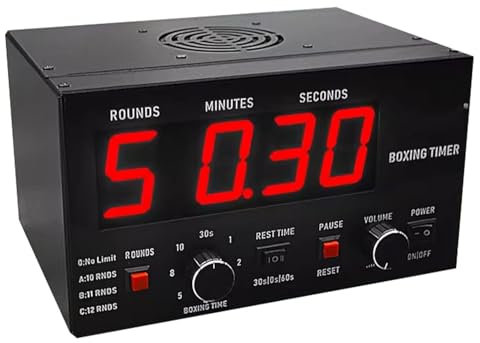 Temporizador de intervalos de Boxeo Profesional,temporizador digital LED para gimnasio,con tiempo de entrenamiento seleccionable y repeticiones de ciclo,para muay thai, MMA y kickboxing,Red