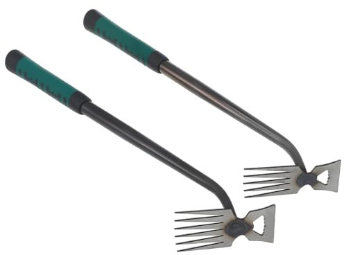 Toyvian 2 Pièces Outils de Désherbage Ergonomiques Design Dual Usage Outils de Jardinage pour Éliminer Efficacement Dents Dents