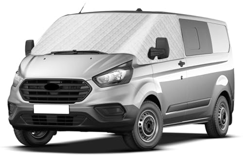 Cubierta de Parabrisas Compatible con Ford Transit Custom 2012-2022 | Funda Térmica Externa para Autocaravana, Parabrisas Delantero Envoltura Cubierta