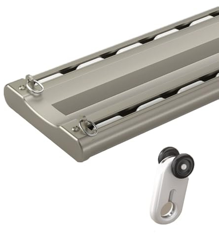 Sistema di binari per tende da soffitto da 210 cm, doppio binario per tende in alluminio, asta divisoria per interni (finitura oro)