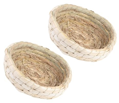 Alasum Nidi per Piccioni in Paglia Naturale 2 Pezzi Nido Resistente per Uccelli Domestici Contenitore per Uova e Riproduzione Accessori per Gabbie per Riposo e Allevamento Tutto