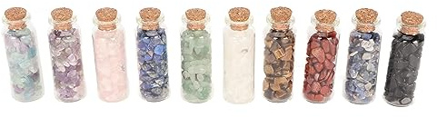 Hidyliu Ensemble de Puces de Cristal, 10 Pièces, Bouteilles en Pierre de Guérison dans des Styles Assortis pour la Fabrication de Bijoux et la Décoration de Cadeaux, Verre Miniature