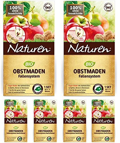 2 x Naturen Obstmaden-Falle gegen Apfelwickler + 4 Nachfüller-Sets