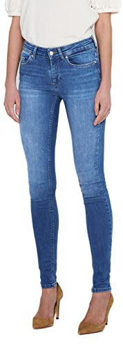 ONLY Damen Onlblush Life Mid Skinny Rea12187 Noos Jeans, Medium Blue Denim, XL / 34L EU
