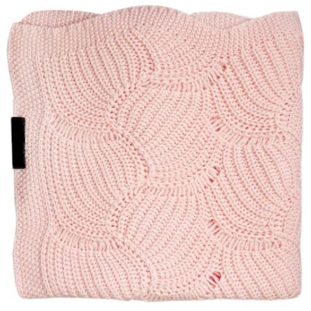 MiLeo Babydecke Mädchen rosa Strickdecke Boho Muschelmuster 80 x 100 cm Kuscheldecke für Ihr Baby Erstlingsdecke Spieldecke Puckdecke Geschenk zur Geburt Erstausstattung