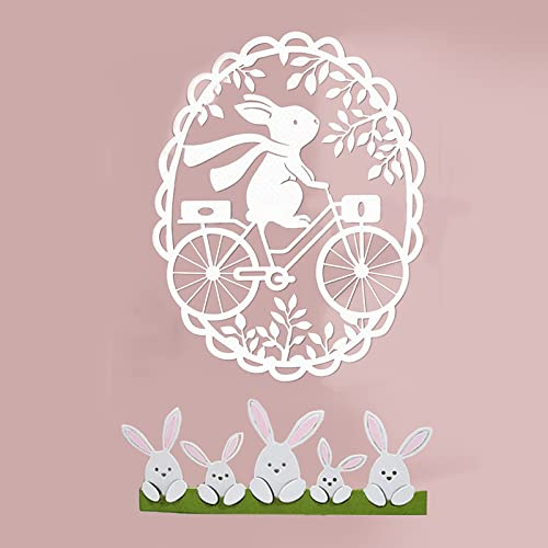 Bymivofun 2 piezas Troqueles de Corte Conejo, Troqueles de Corte de Huevos Conejito, Plantillas de Punzonado de Pascua, para Álbumes de Recortes, Papel Fotográfico, Tarjetas, Grabado Artesanal
