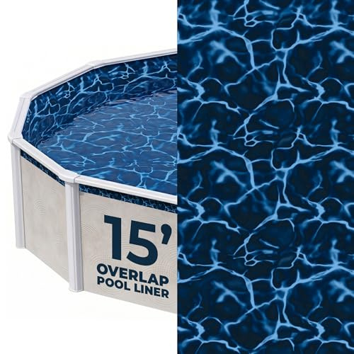 Blue Wave NL502-20 Standard Gauge Evening Bay Round Overlap Steel Wall Swimming Pool Liner, 15-FT
