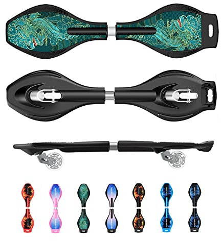 Bueuwe Waveboard Kinder ab 10 Jahre, Streetsurfing Waveboards Snakeboard mit ABEC-7 Kugellager und Leuchtrollen, Skateboard für Mädchen Junge und Anfänger, 86x23x9 cm,5