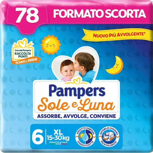 Pampers Sonne und Mond Windeln extra groß, Größe 6 (15-30 kg), 78 Windeln