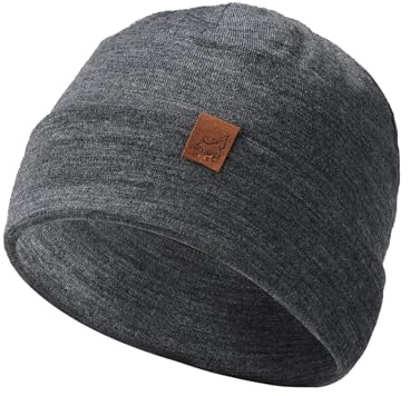 ACUSHLA Mütze Beanie 100% Merino Wolle für Herren und Damen, gestrickte Wintermütze, Unisex-Uhrenkappe, Zweilagige Strickmütze für kaltes Wette