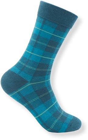 Tartan Studio Wallace Green Tartan Socks Combed Cotton Blend | Classic Clan Plaid Design | UK 7-11