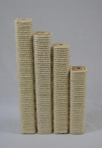Rohrschneider Sisal Ersatzholm Vollholz Ersatzstamm für Kratzbäume und Katzenbäume Ersatzteil Kratzstamm Säule (7x7cm/Länge 30cm)