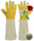 HANDLANDY Pruning Gloves Long for Men & Women, Pigskin Leather Rose Gardening Gloves- Breathable & Durability Gauntlet Gloves (Yellow, S)