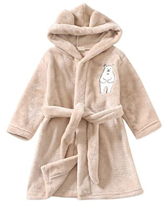 Kinder Jungen Mädchen Bademantel 3D Cartoon Hirsch Flauschiger Fleece Morgenmantel Weihnachten Roben Kleinkind weichen Flanell Pyjamas Nachtwäsche mit Kapuze 1-8 Jahre