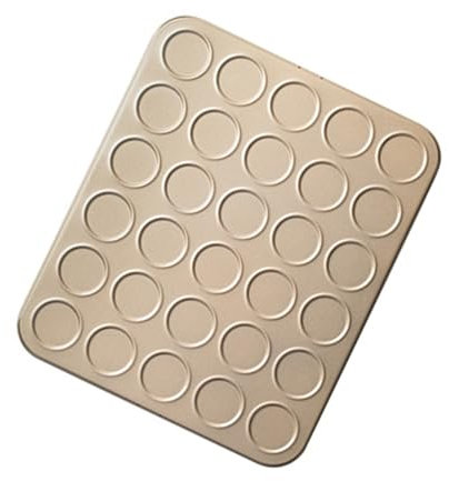 GMBYLBY Vassoio antiaderente per macaron e biscotti, in acciaio al carbonio, adatto al forno, con 30 stampi per grandi forniture