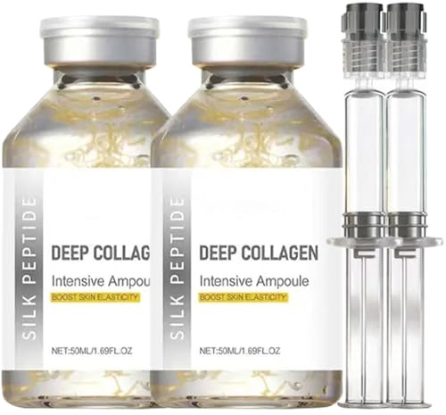 Péptidos de seda Ampolla de elevación intensiva, suero de péptido de colágeno para la cara, suero facial para mujeres, antienvejecimiento, colágeno profundo, ampolla de péptido de seda, reafirmante e