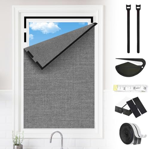 CEWROM Fönstermörkläggning, 100 x 150 cm mörkläggningsgardin för fönster, Mörkläggningspersienner utan borrning, avtagbart solskydd, takfönster, resor, Mörkläggningspersienner för hem, kontor och
