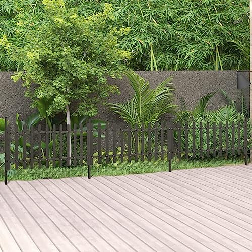 Lumanois Valla de jardín con Postes 3 Piezas WPC 614x80 cm,Bricolaje,Vallas de jardín,Cercados con estacas,23.66kg-318090