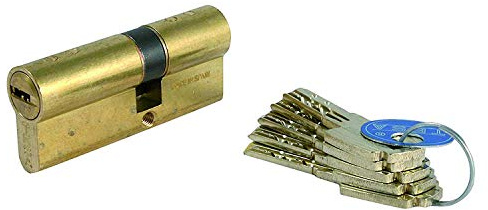 Tesa Assa Abloy T8553035L Cilindro De Seguridad Estándar T80 Latonado 30 x 35 mm Llave - Llave Leva Larga