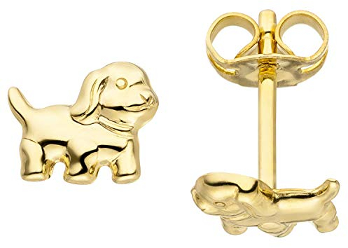 Jobo Damen-Ohrstecker Hund aus 8 Karat 333 Gold