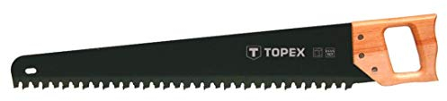TOPEX Gasbetonsäge 600 mm – Handsäge für Porenbeton mit 17 Hartmetallzähnen Widia – robuste Bausäge mit Holzgriff für Gasbeton Ytong Porenbeton Steine