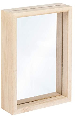 Rayher Double-Sided 3D Picture Frame with Acrylic Glass, Shadow Box Frame for Craft, natural wood, 11.5x16x3.5cm, 62839505