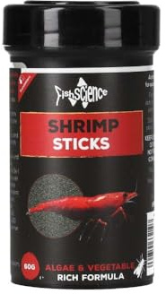 FishScience Shrimp Food Stick 60g - 4mm | Natural Sinking Food for Shrimp