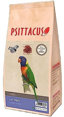 Psittacus Lory Pearls 800 g | Pienso Completo para Loris | Alimento Premium para Aves, 100% no-GMO