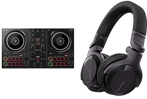 Pioneer DJ DDJ-200 Smart DJ Controller, Black & DJ HDJ-CUE1, DJ Headphones