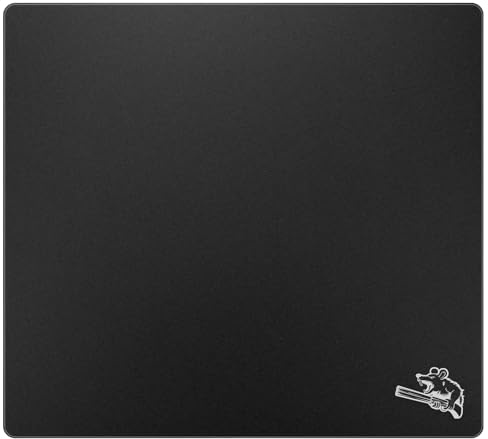 SIROOLAC Glas spelmusmatta, 400 mm x 500 mm, FPS spel, speciellt härdat glas, hållbar, 3 mm tjock (400 mm x 500 mm, svart)