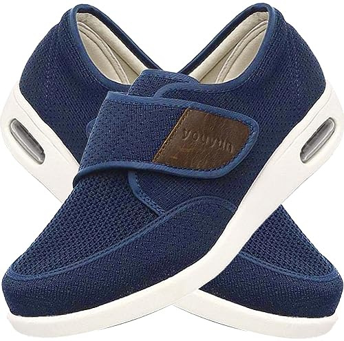 POFH Chaussures Orthopédiques Homme Chaussures De Marche Personnes âGéEs Gonflés Arthrite Oedème Swollen Pantoufle Pieds EnfléS AprèS Une Blessure Chaussures OedèMe (Color : Blue, Size : 43 EU)
