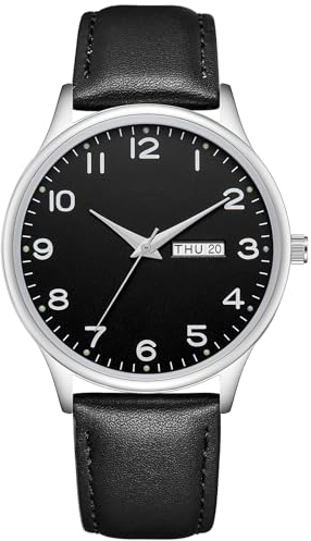 CIVO Uhren Herren Armbanduhr Lederarmband: Schwarz Herrenuhr Datum Wasserdicht - Analog Quarz Klassisch Geschenke für Männer