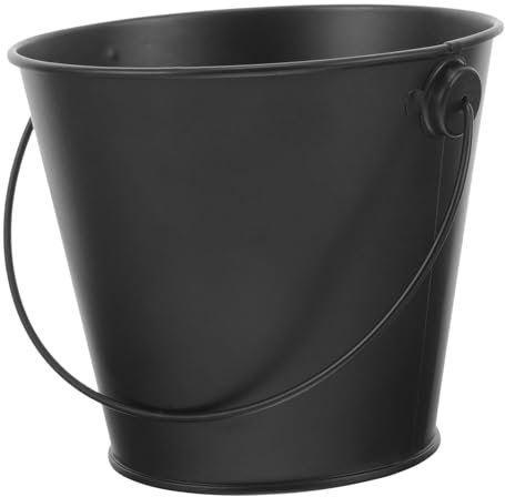 ORFOFE Seau à Graisse en Fer Blanc Noir pour Barbecue, Réception D'huile 8x10,5x12 Cm, Accessoire Cuisine Extérieure pour Grillades Et Camping, Réutilisable Et Facile à Nettoyer