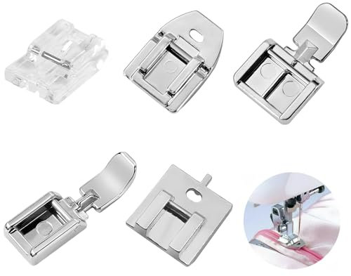5 Stück Nähfüße Reißverschluss Reißverschluss-Nähfuß nähzubehör Universell Kompatibel mit Heimnähmaschinen für Nähmaschine Von W6 Brother Singer Carina Janome und Mehr, Nähmaschinen Zubehör
