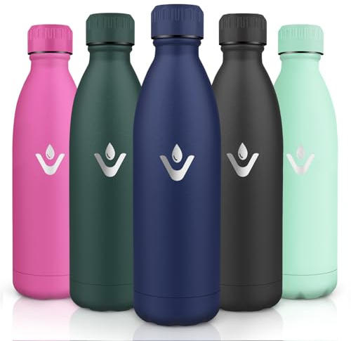 Motswedi Borraccia Termica 1 litro, Senza BPA, Bottiglia Termica, 18/8 Acciaio Inox, Borracce Termiche, Doppia Parete, Bottiglia Acqua, Borraccia per Palestra, Scuola, Sport, Ufficio, Yoga, Blu Scuro