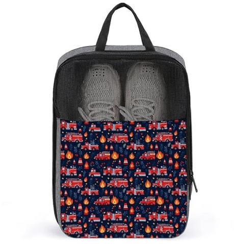 Bolsas de zapatos de golf para viajes, mujeres y hombres, estampado de camión de bomberos, bolsas de zapatos de viaje para empacar en maleta, bolos, danza, punta, fútbol, tacos, organizador para