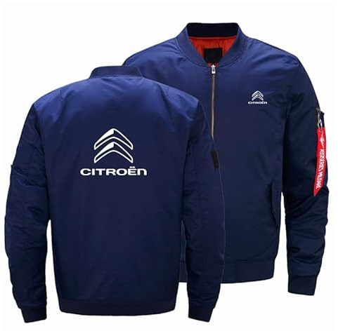 WDOZHGF Baseballjacka för män med ståkrage klassisk pilotstil X.T.L. Casual sportkläder med långa ärmar, Färg: blå, 3XL