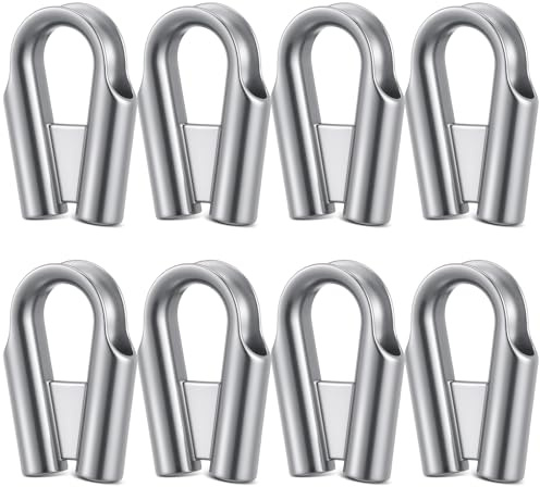 ElaraBerry 12mm 1/2 304 Stainless Steel Wire Rope Thimbles Collar with Gusset for 3/8 - 1/2 Wire or Winch Rope Tube Cable Thimble Heavy Duty for Rigging(8 Pack,Silver)