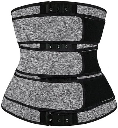 WJIAYAO magkontroll bälte postpartum case bälte dam midja trimmer trimmer trippel bälte midjetränare Shapewear magkontroll bantning fettförbränning, Tripple Belts grå, S
