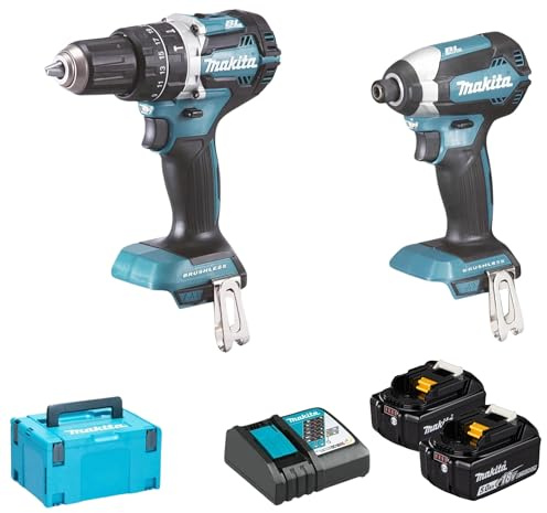 Makita DLX2180TJ Taladro DHP484 Destornillador DTD153 18 V Percusión 2X5 Ah