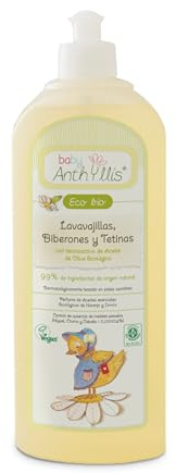 Baby Anthyliss Eco Bio Tableware Bottle and Teat Detergent, Certified Organic and Vegan Dermatology Tested Scented with organic Orange and Lemon essential oils. 500ml