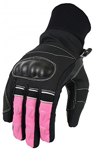 LOVO - Guanti invernali da moto per donna XS nero / rosa