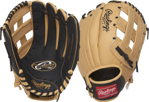 Rawlings Unisex – Erwachsene Players Series T-Ball & Youth Baseball Glove | Sizes 9-11.5 | Multiple Styles 11 1/5.1 cm Inf, Conv/Pro H Web Camel/Black, Ages 7-9